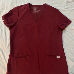 FIGS Casma Burgundy Scrub Top, XS